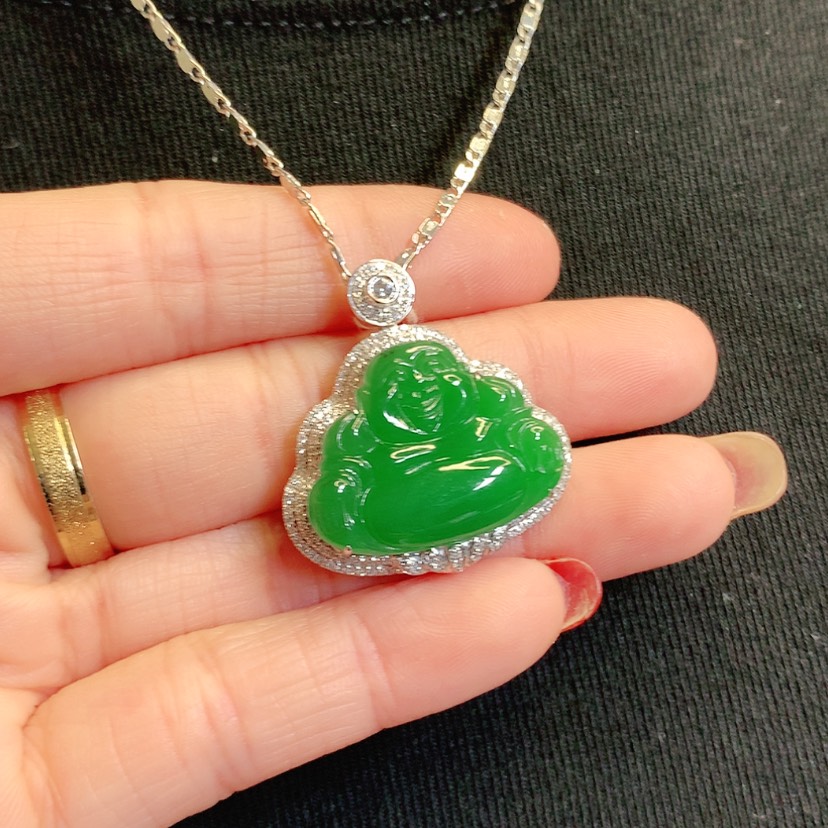 【闪购商品】翡翠吊坠(赠链)18K金镶嵌