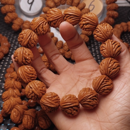 桃核手串龙纹桃核