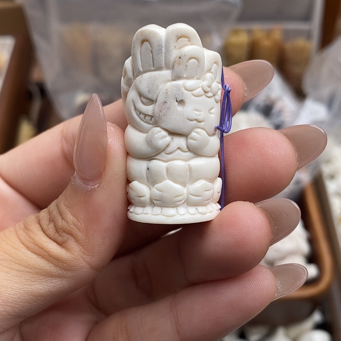 鹿骨把件c22鹿角骨笛扎基兔