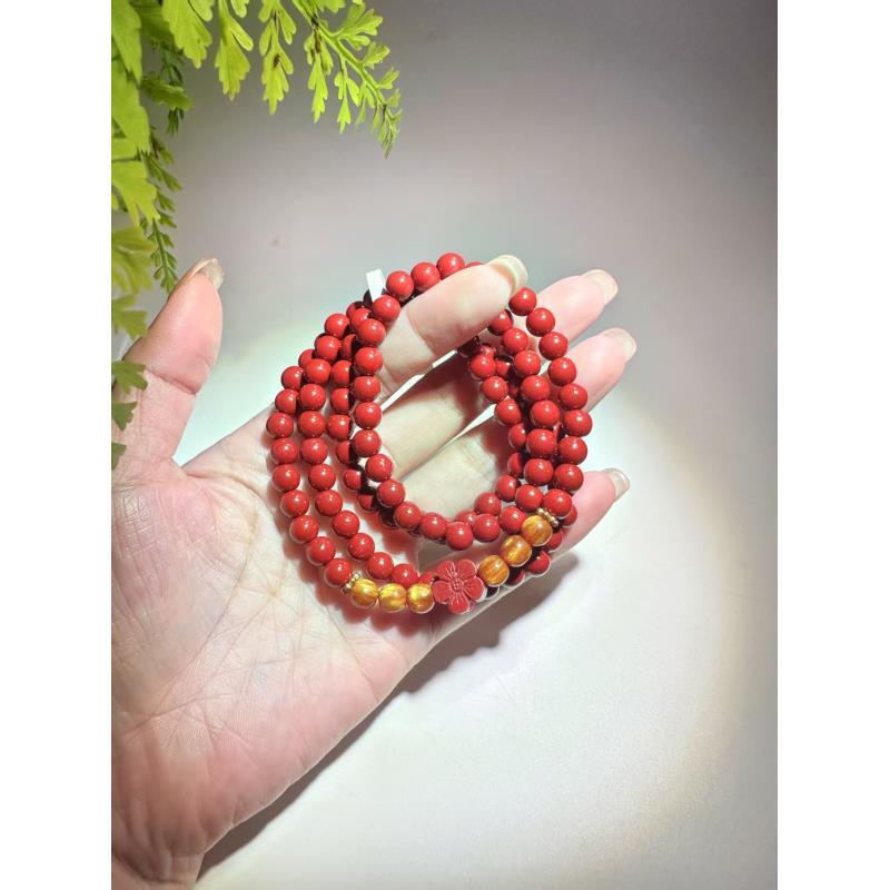 含辰砂工艺品多圈手串-梅花（无礼盒）277