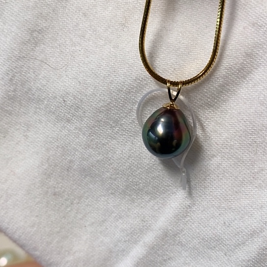 海水珍珠颈饰18K金镶嵌9-10