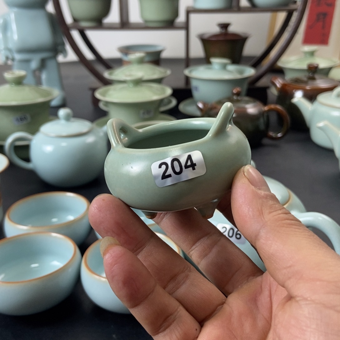 竹***鞋瑕仿古釉小香炉瑕