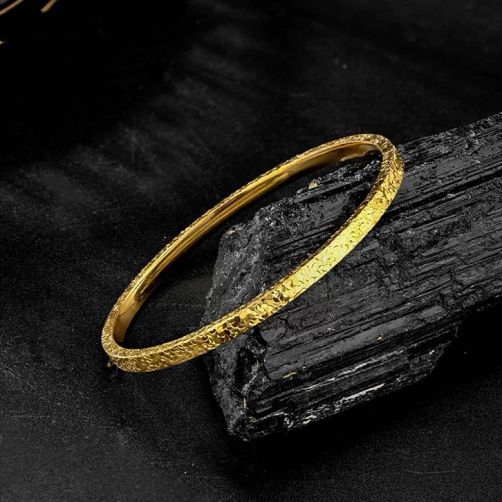 足金999传承碎冰冰黄金手镯大金镯子大金镯子