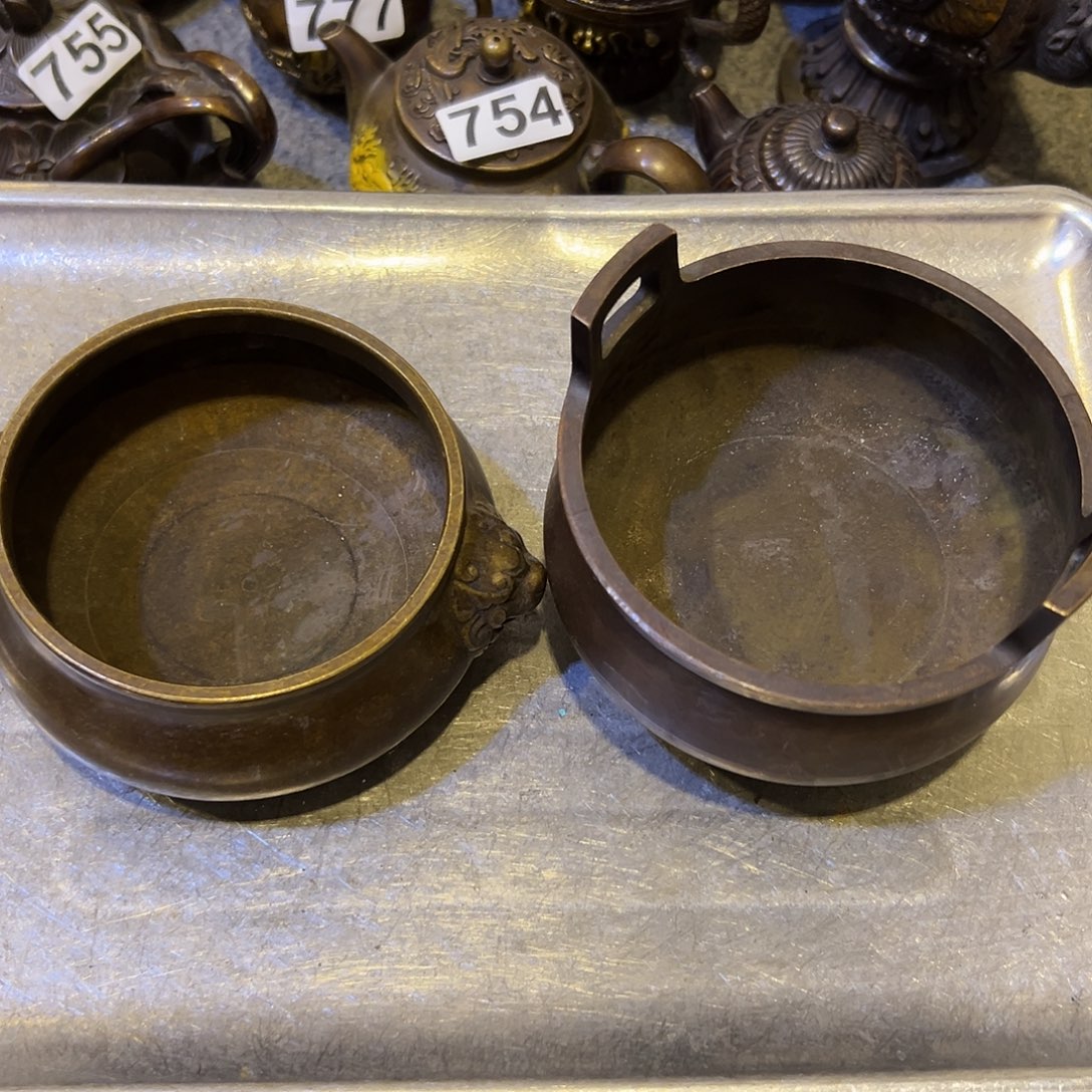 平***子黄铜摆件，文房摆件