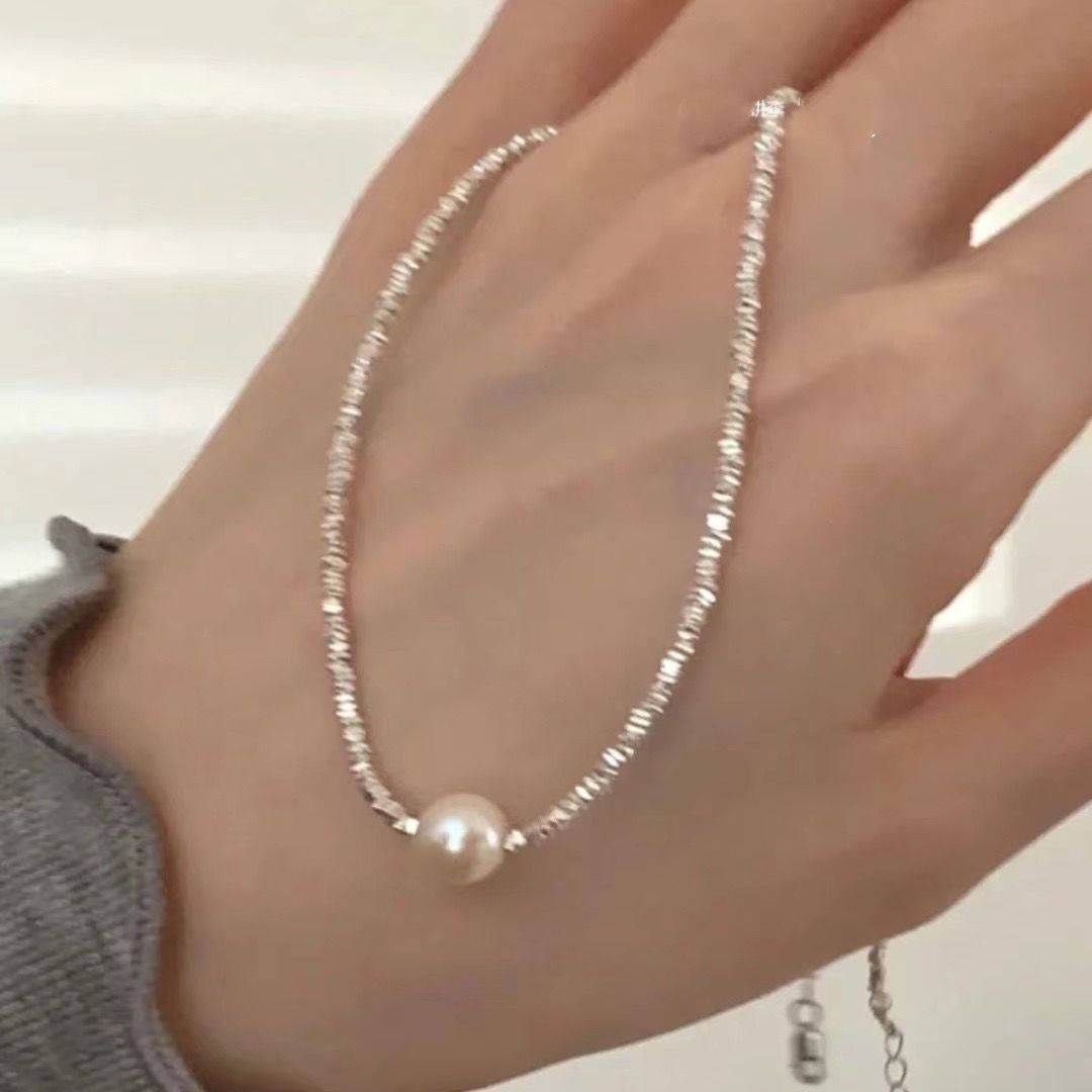 吊坠925银玻璃小红书同款碎银子项链手链高级感小众设计轻奢锁骨