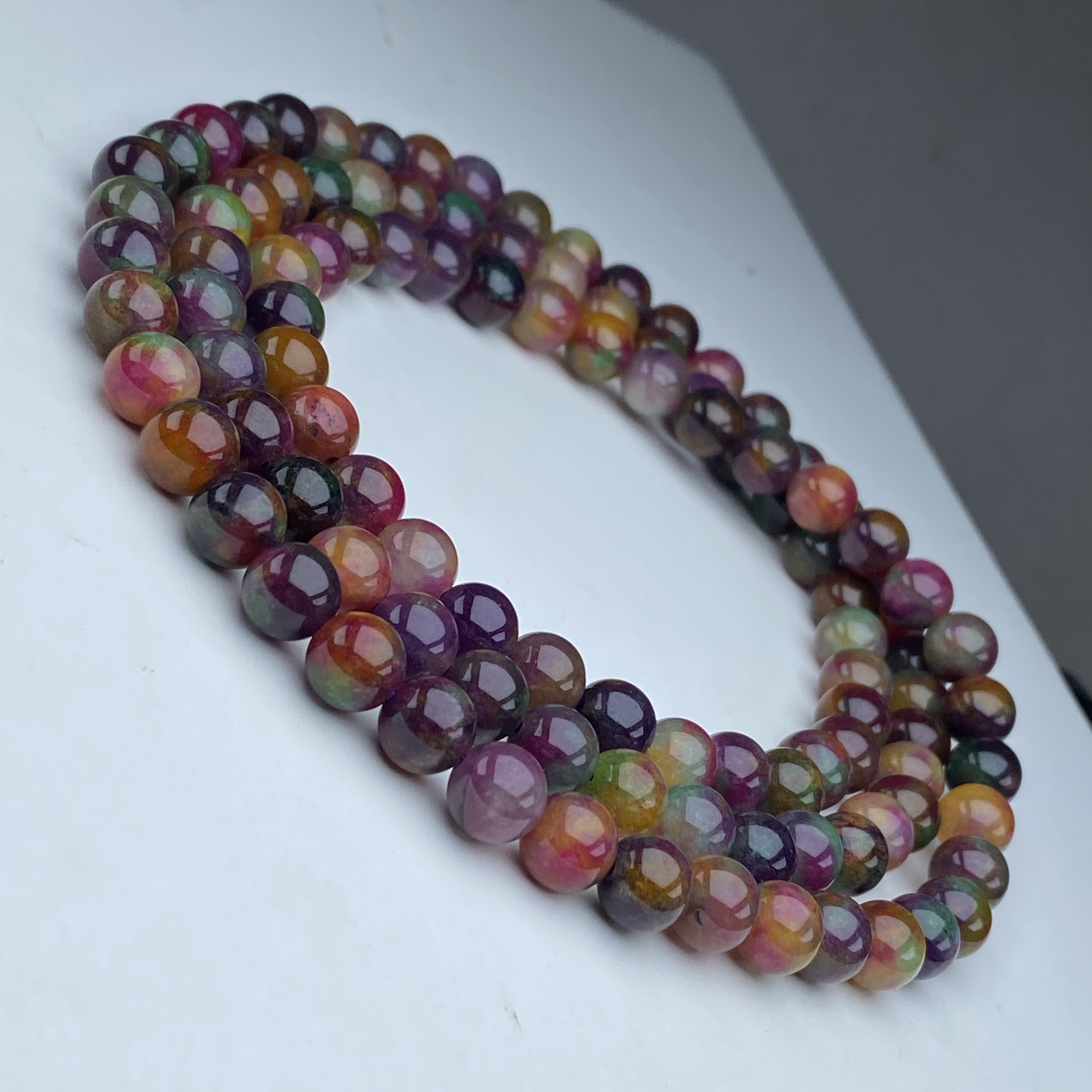 748号精品班彩花苏手串108颗8mm多样性发一件