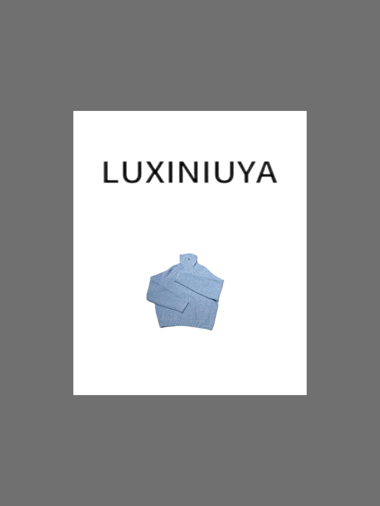 【LUXINIUYA】翻领拉链套头针织上衣时尚百搭长袖衫#CX2801