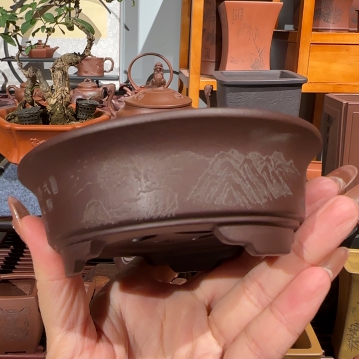 花盆紫砂半手工制作