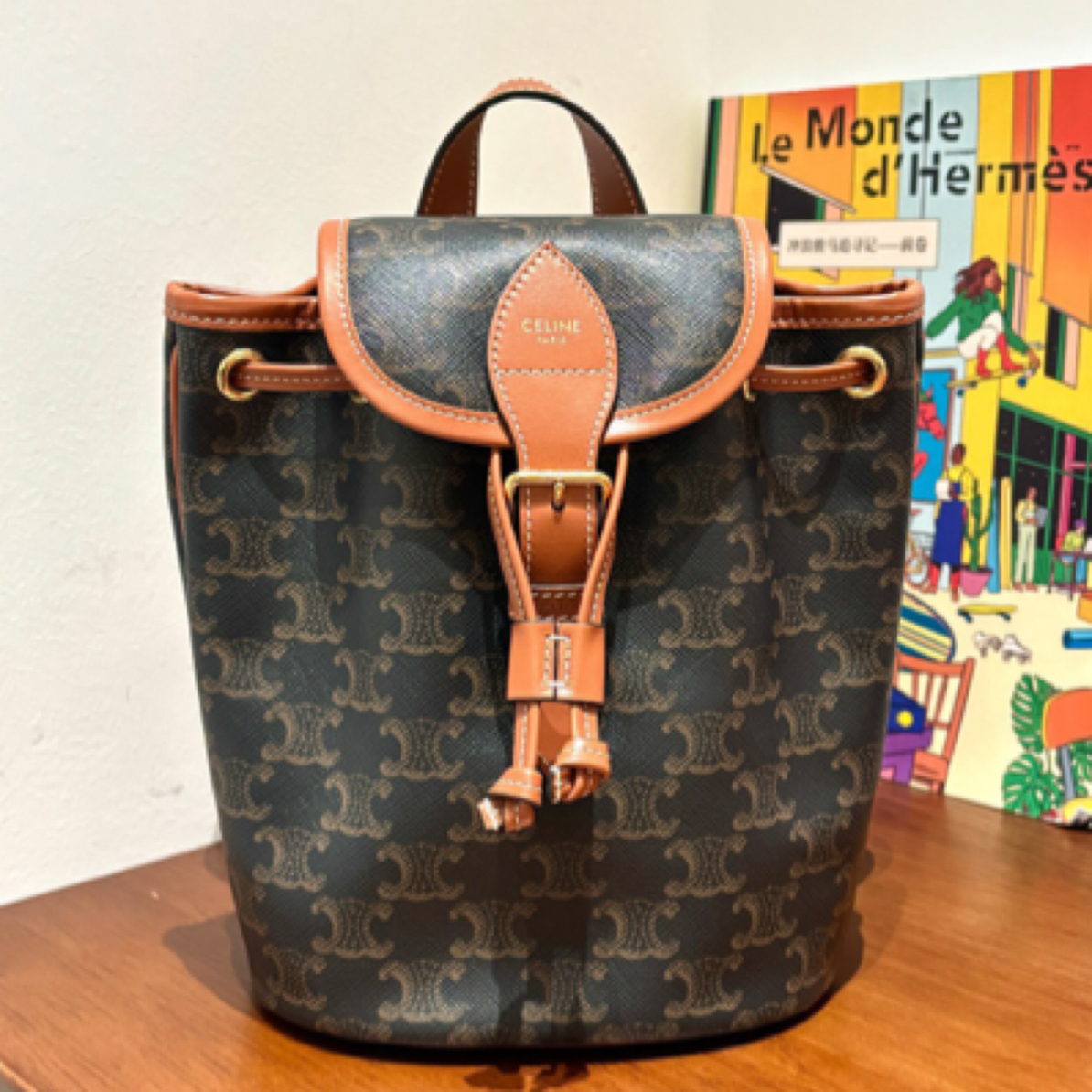 99新 Celine/思琳 经典老花双肩包