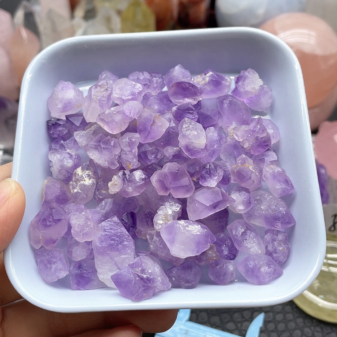 珠宝半成品水晶未镶嵌51紫水晶碎石块