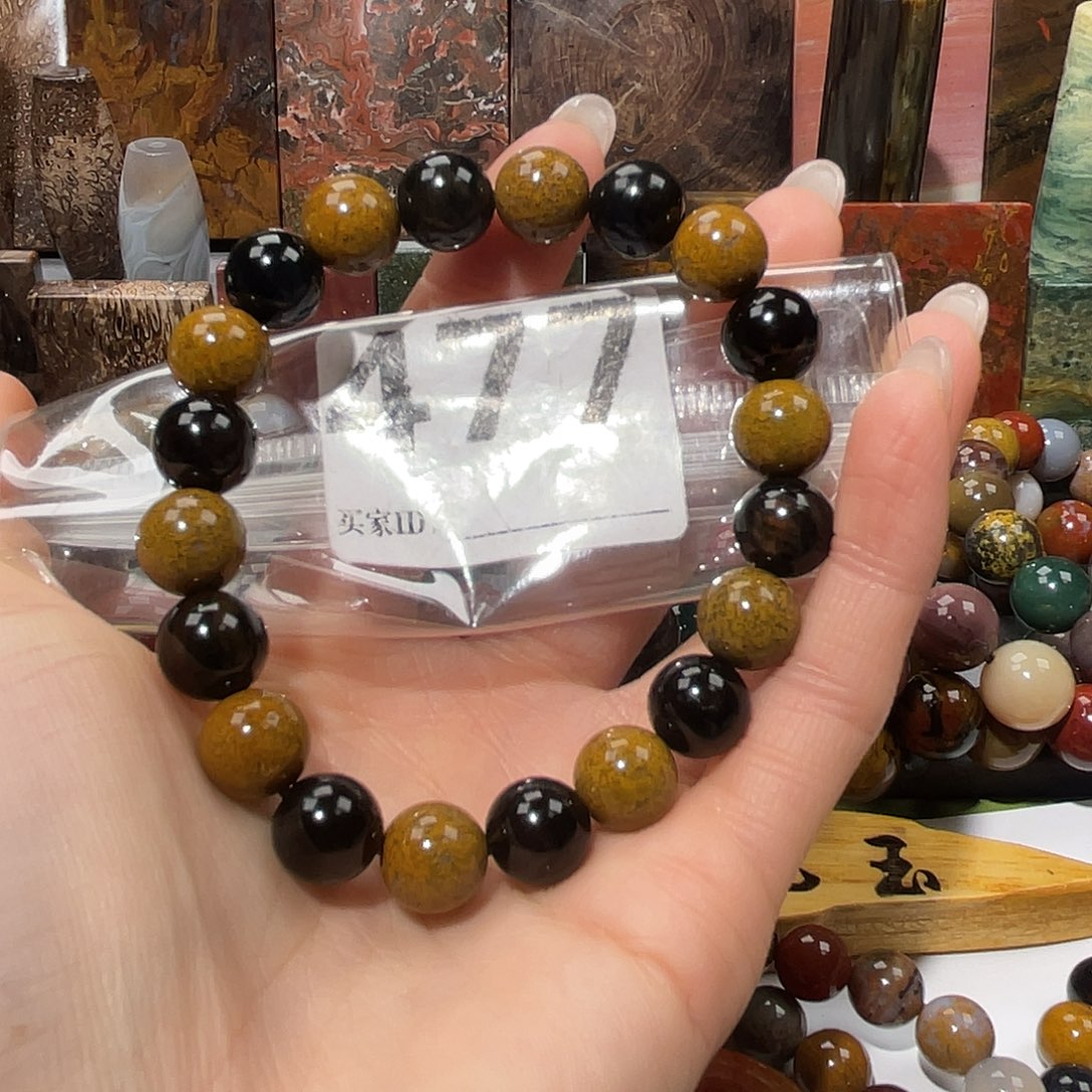 硅化玉未镶嵌天然北票硅化玉手串10.6