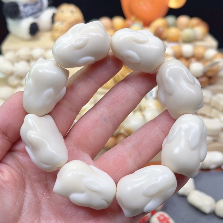 菩提根/象牙果手串兔兔微瑕1-25-115