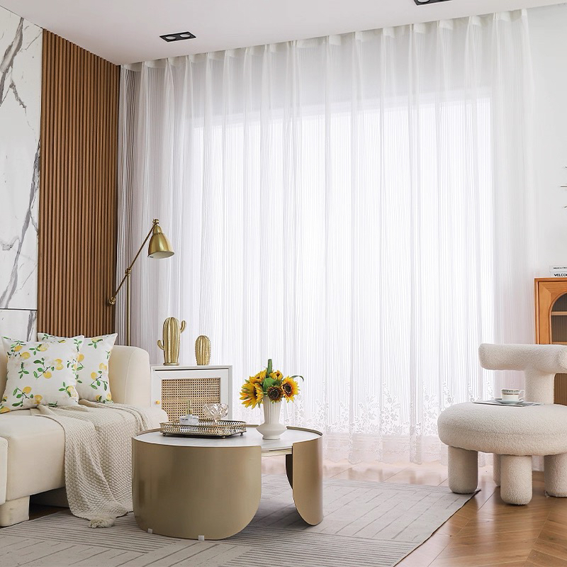 家用客厅卧室透光不透人竖百叶纱帘阳台飘窗防刮窗纱