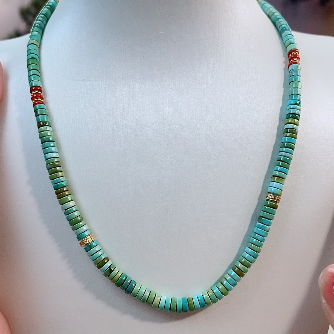 18K金镶嵌绿松石珠宝奇石