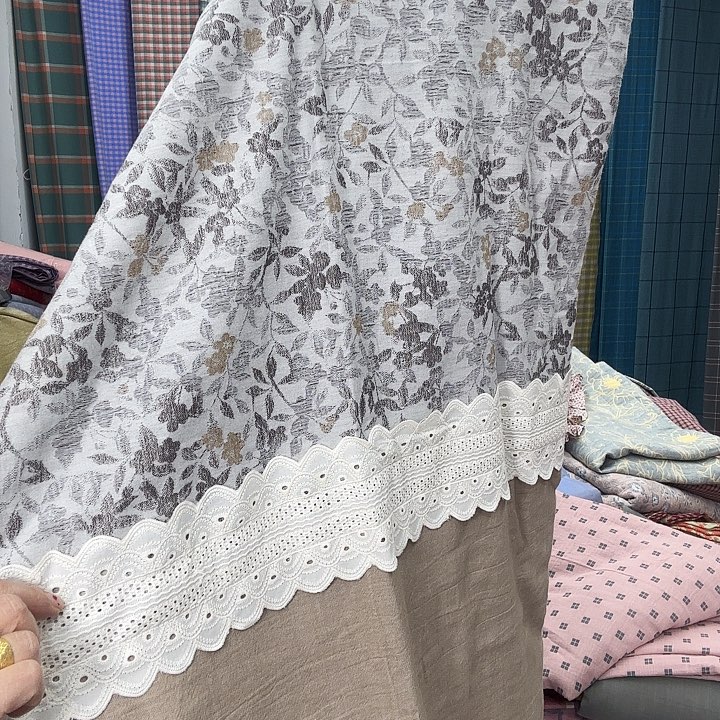 棉全棉6×7被罩有钱花咖色宽边款