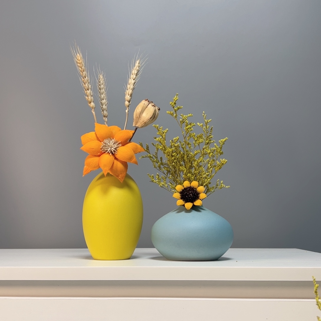 陶瓷花瓶景德镇手作陶瓷花瓶摆件无孔