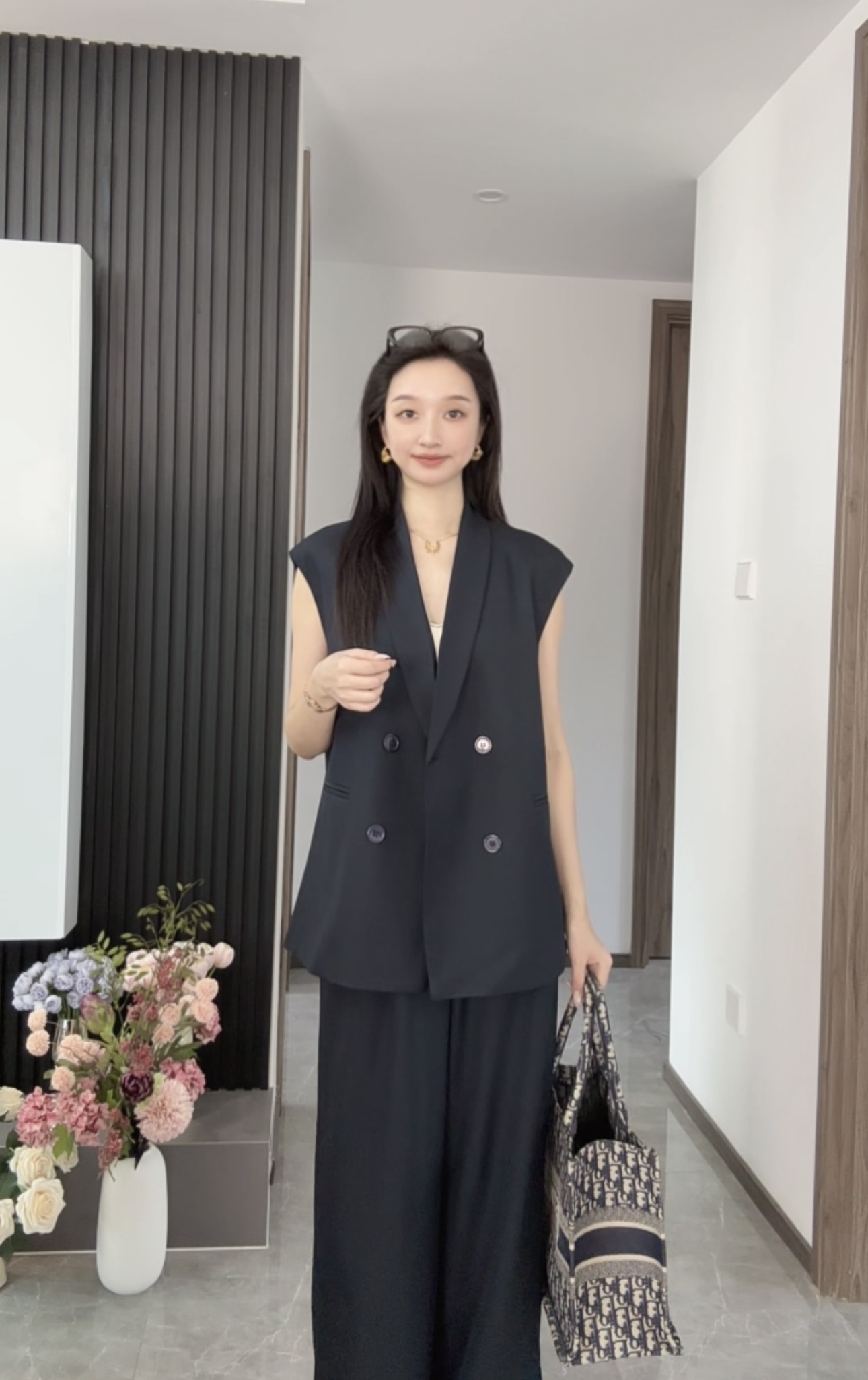 【L·Z】轻奢气质无袖两件套时尚设计师气质显瘦女神百搭