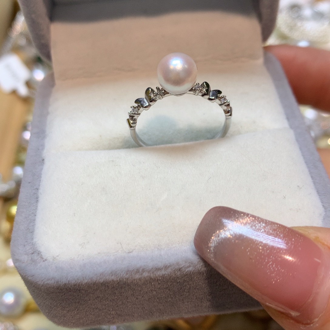 海水珍珠戒指银S925镶嵌