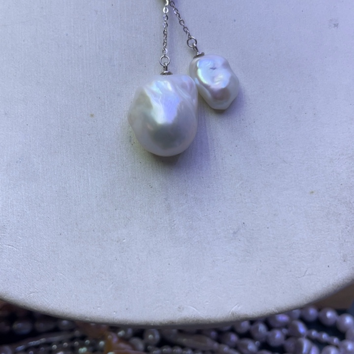 淡水珍珠项链银S925镶嵌