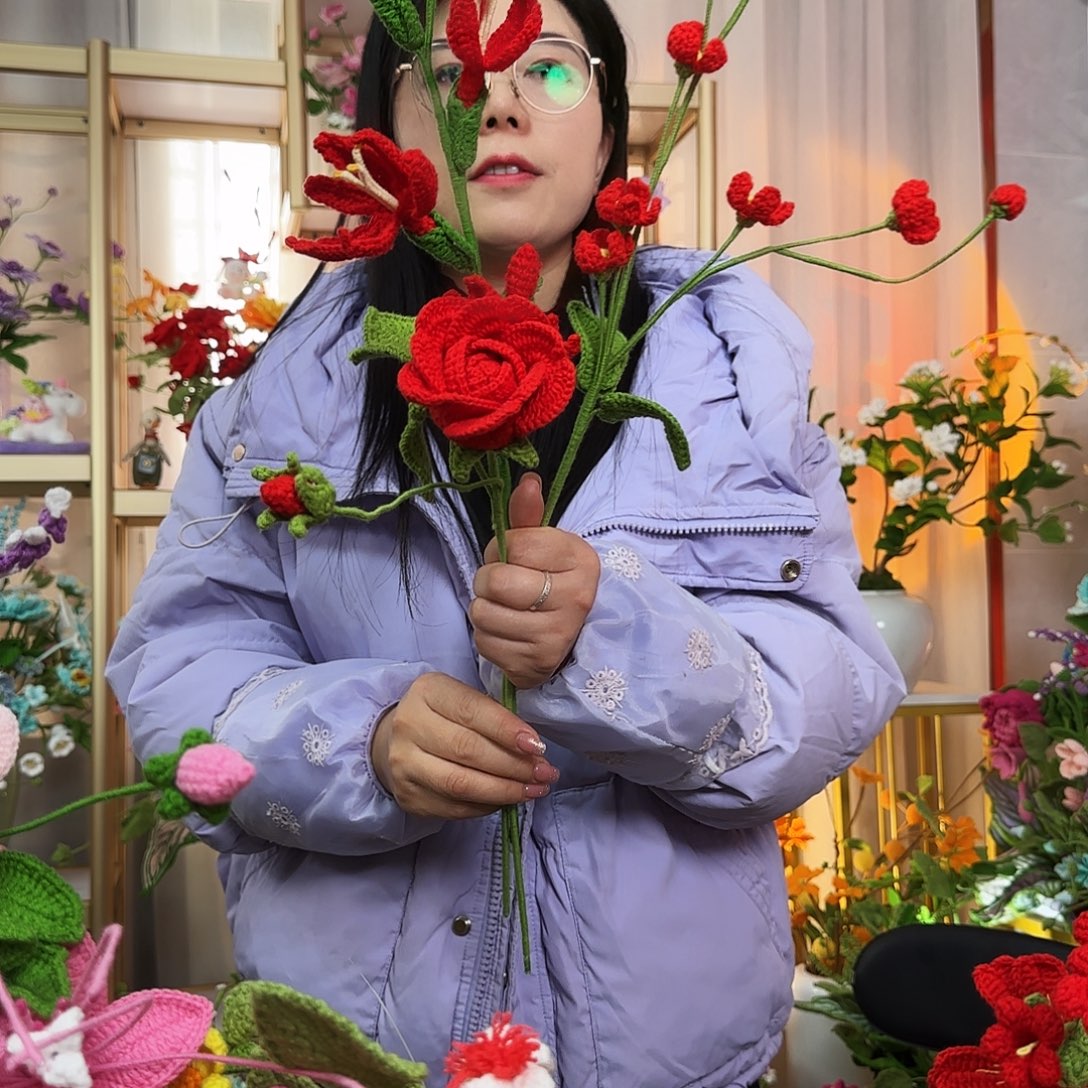 纯手工钩织钩织花束