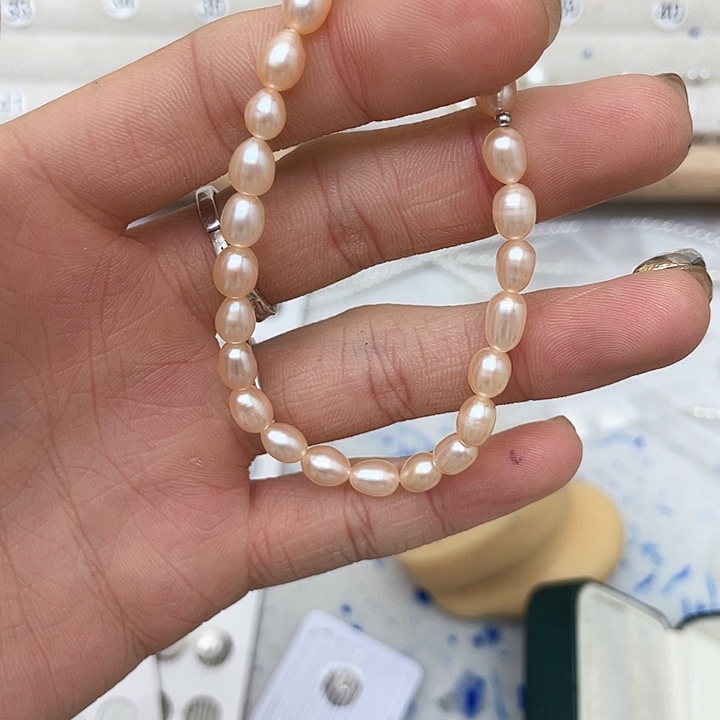 淡水珍珠手绳银S925镶嵌梅****来