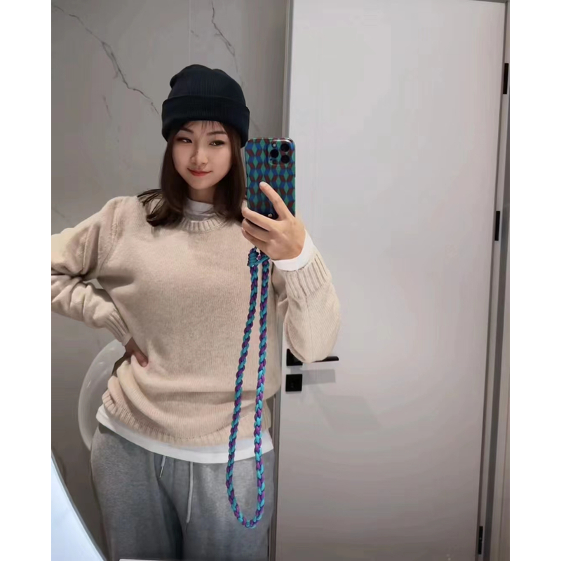 【阿蒙新款】羊绒圆领长袖针织衫显瘦休闲秋冬