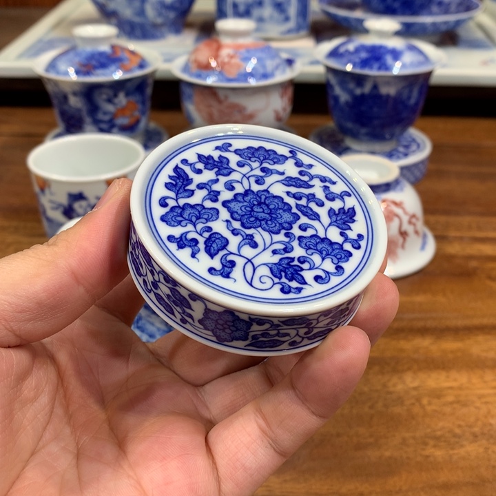 晓月柴窑 缠枝盖置