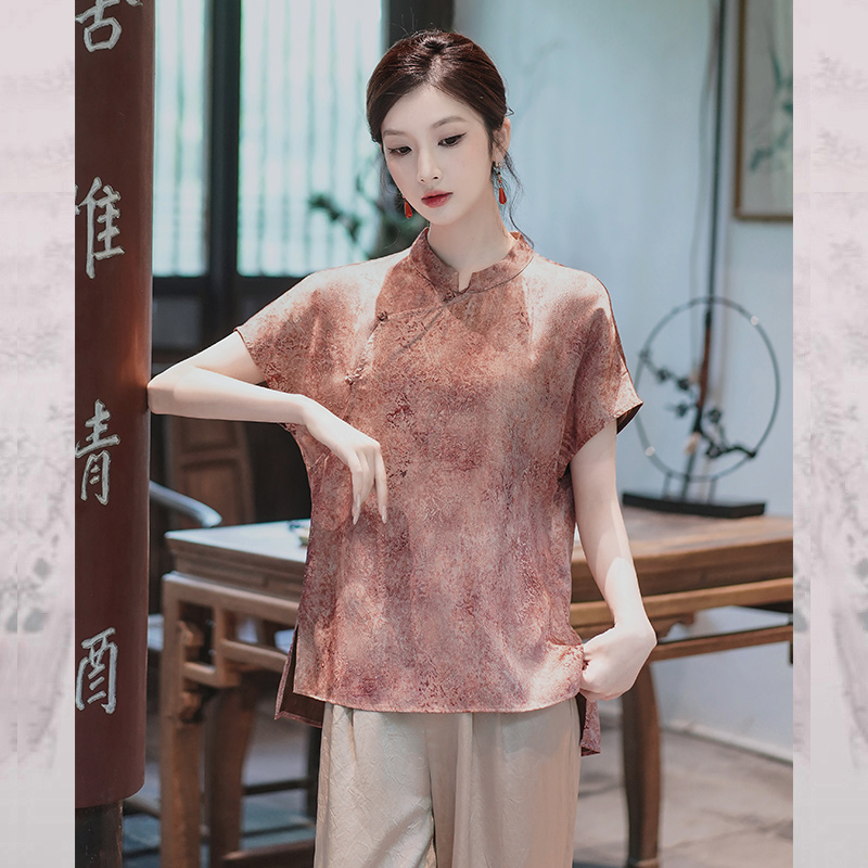 【江南】新中式国风短袖上衣女夏季新款复古日常高级感小衫