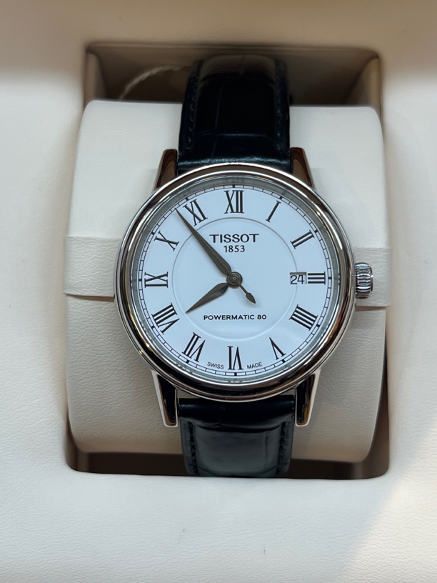 95新 Tissot/天梭 复古优雅男士腕表真皮表带表白盘经典设计