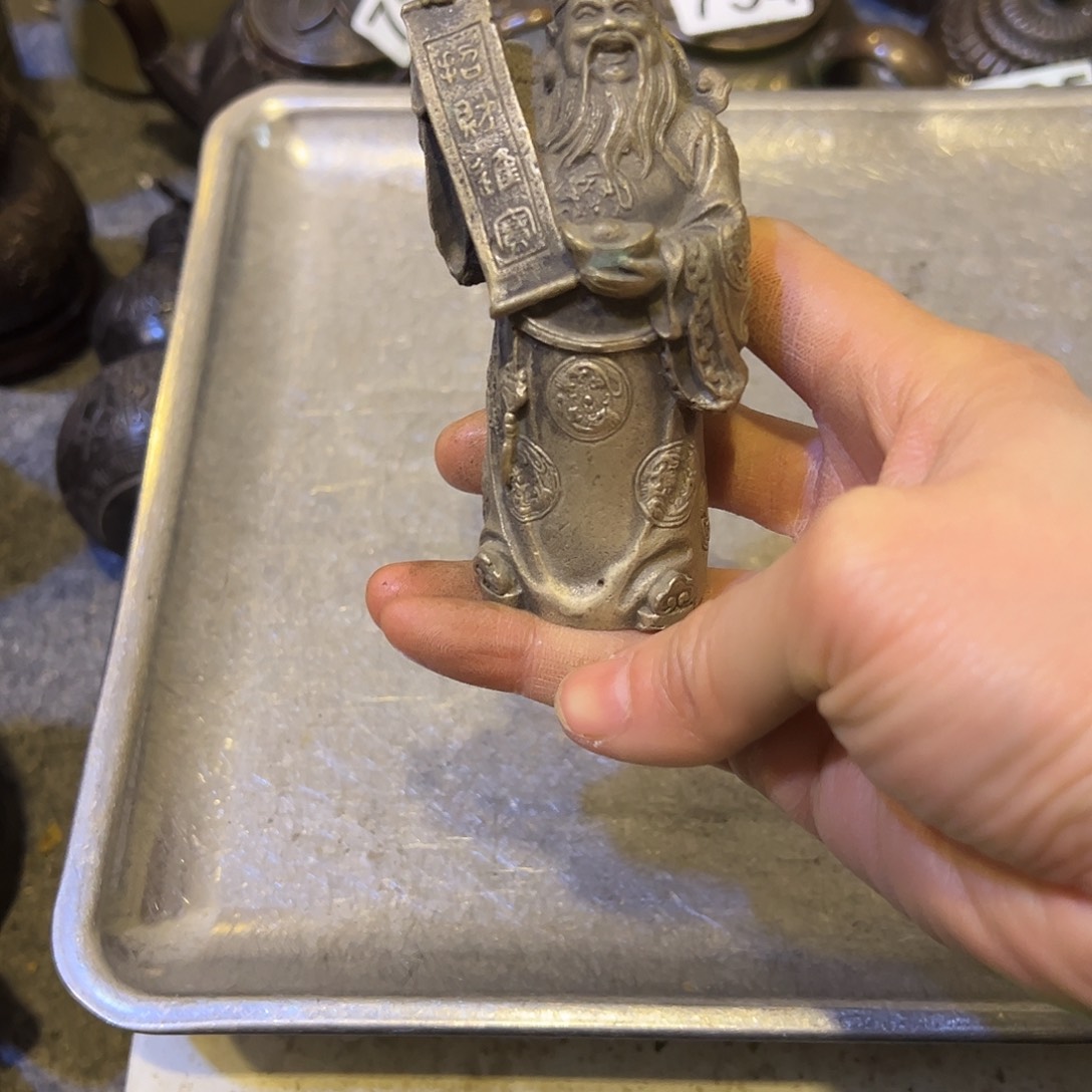 雪***景黄铜摆件，文房摆件