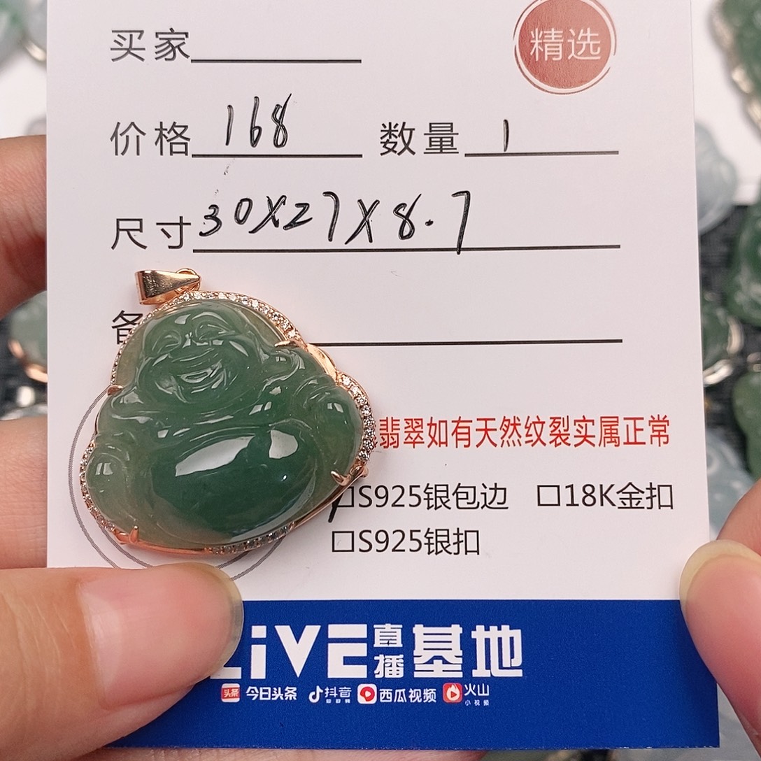 翡翠银S925镶嵌颈饰