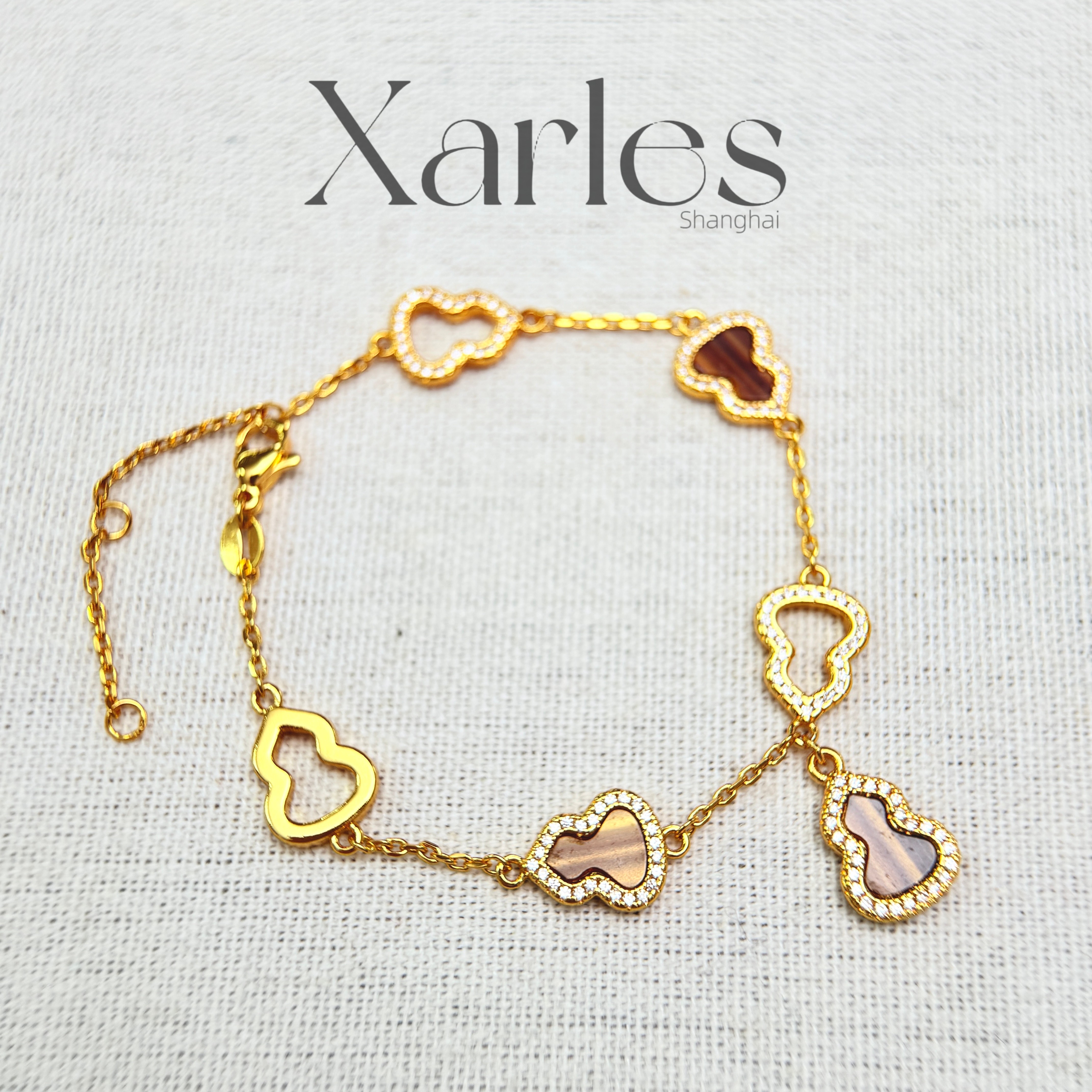 铜合金合成锆石手链 葫芦吊坠手链S33552