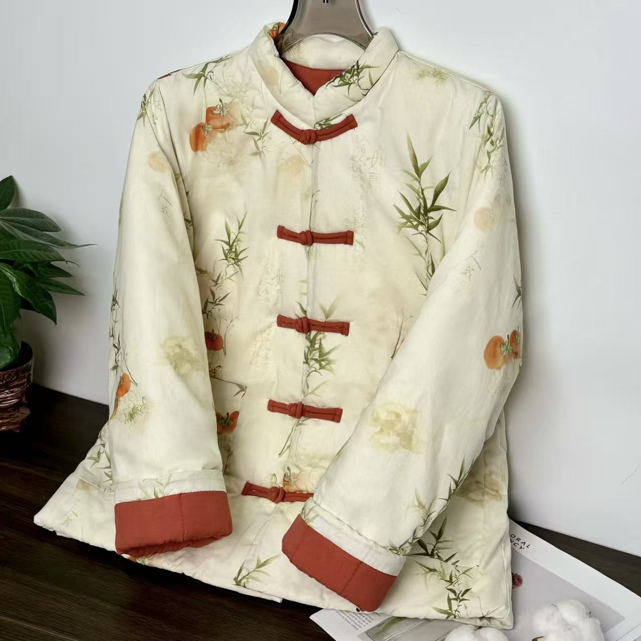 2025新款新疆长绒棉冬季手工碎花纯棉保暖加厚盘扣新中式国风棉袄