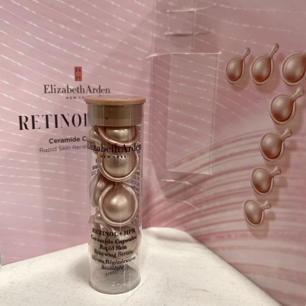 伊丽莎白雅顿二代时空淡纹紧致胶囊精华液（粉胶）