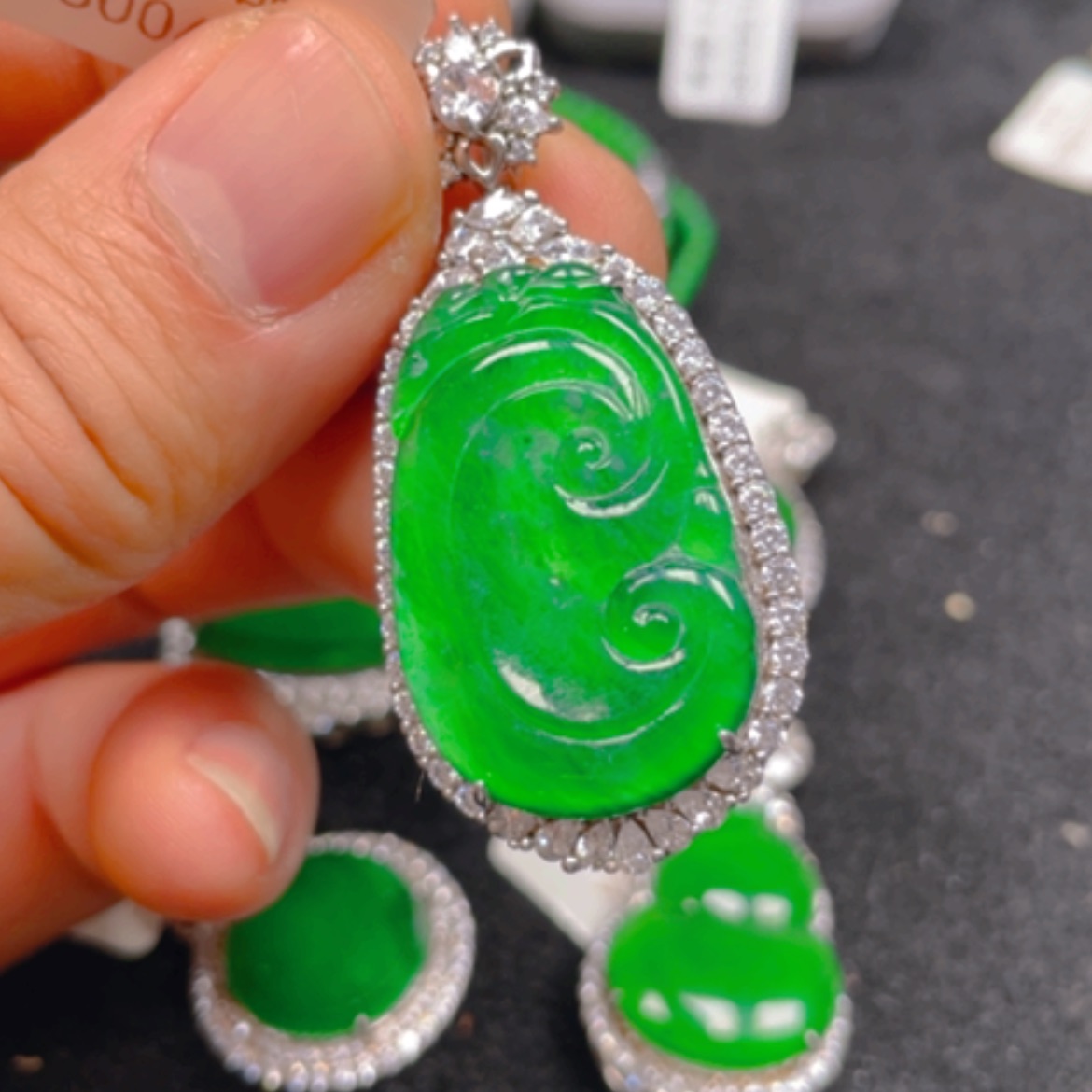 【闪购商品】翡翠颈饰银S925镶嵌吊坠