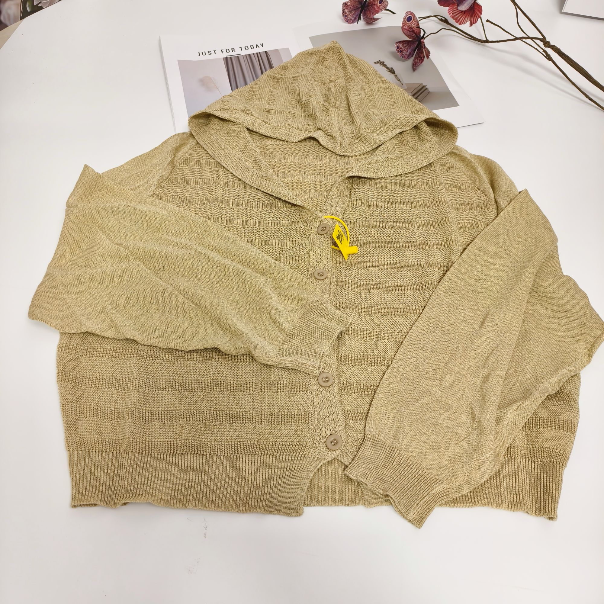 【连帽针织开衫】原单汉麻雨露连帽针织开衫提花工艺款轻奢简约百搭