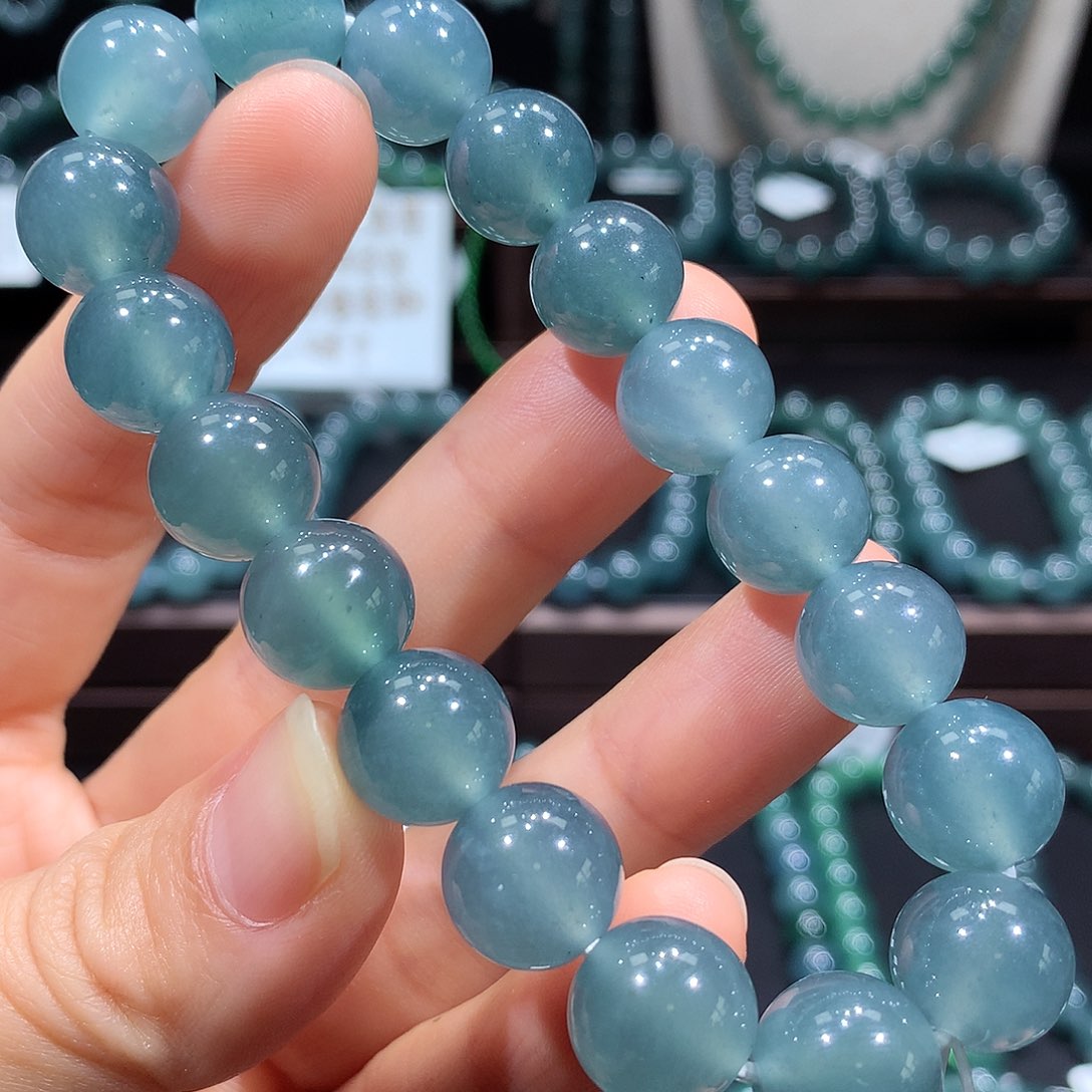 未镶嵌手链翡翠天然a货翡翠手串12mm