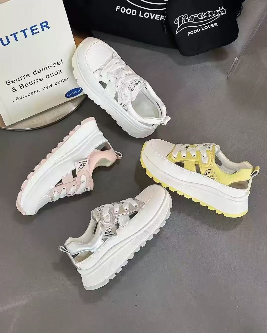 超轻底冰冰大码女鞋（40-43）小白鞋透网单鞋7-890-1
