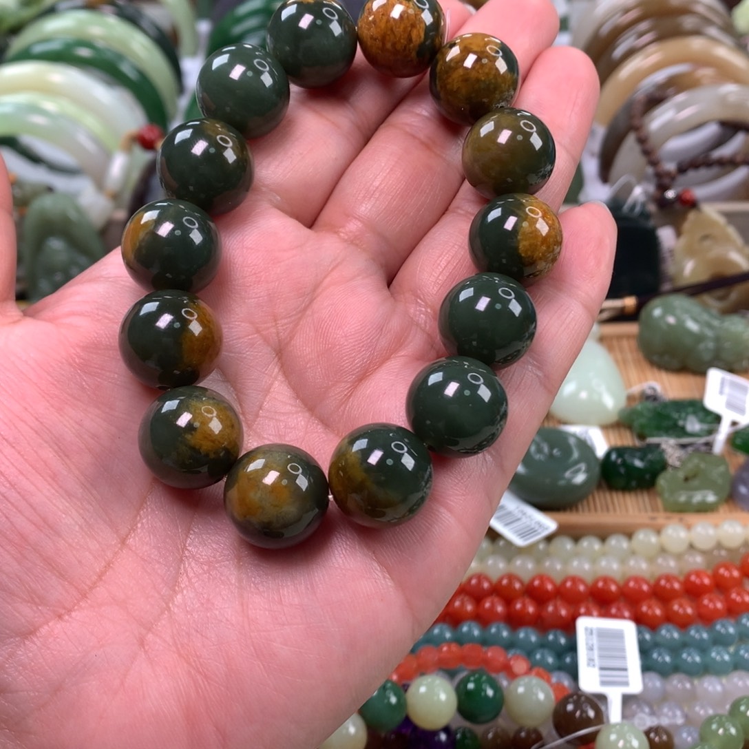 和田玉未镶嵌手链卡16