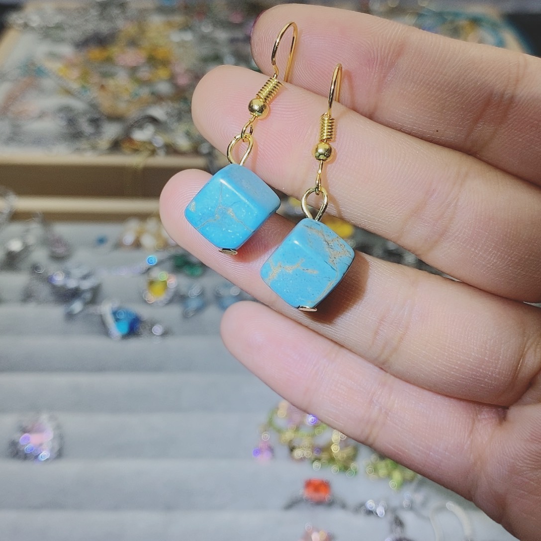 【闪购商品】托帕石耳饰银S925镶嵌