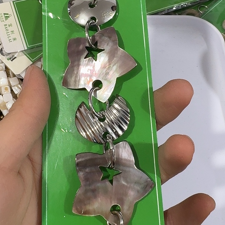 玛瑙/玉髓合金珠宝半成品一条黑蝶贝星星