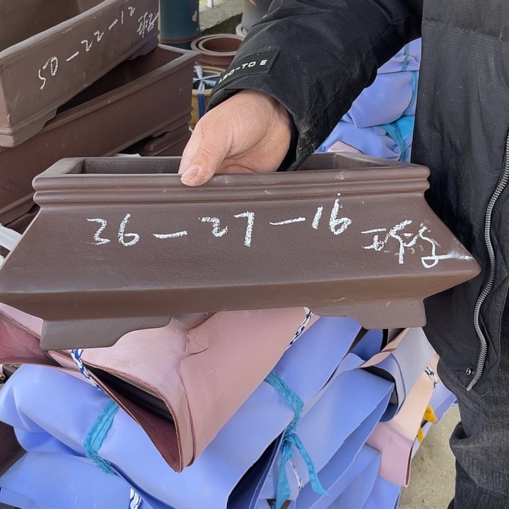 紫砂花盆紫色小猫咪