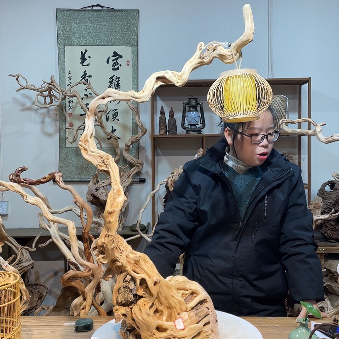 香杉木杜鹃根根艺摆件