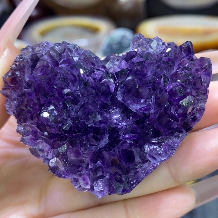 未镶嵌珠宝半成品水晶帝紫爱心