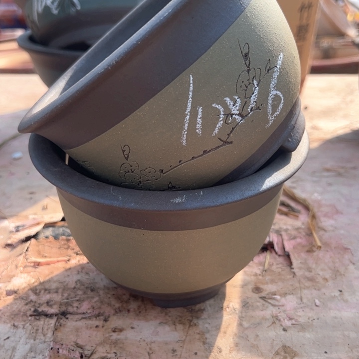 红陶紫砂碗盆口16