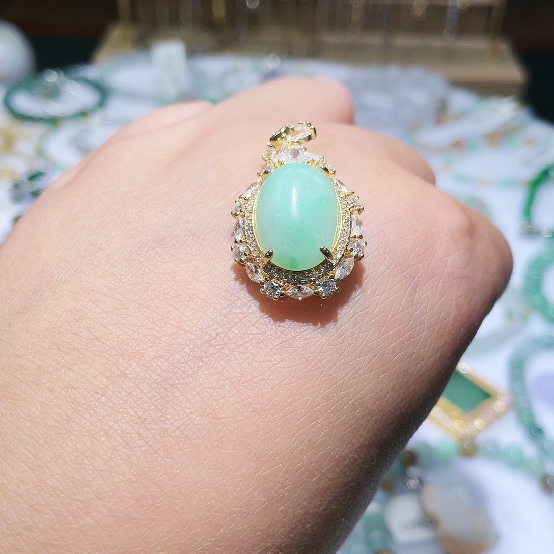 翡翠银S925镶嵌颈饰