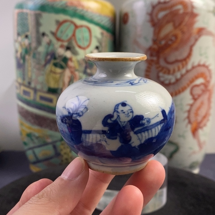 其他陶3324瓷器—青花人物小苹果尊