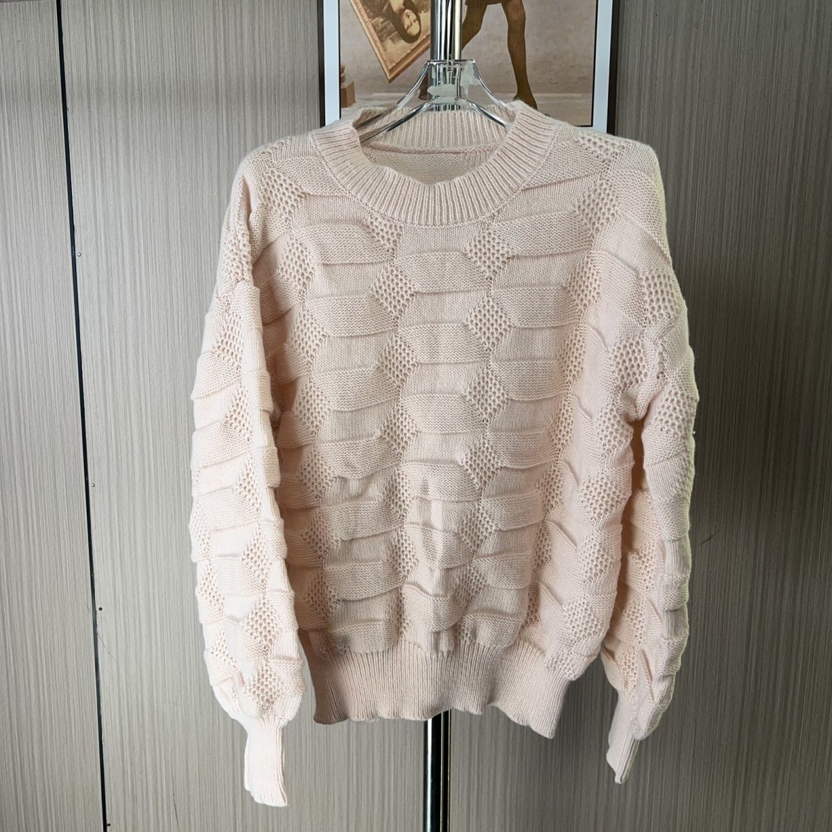 8626撤柜新款女装设计毛衣针织衫打底圆领慵懒宽松长袖白色上衣