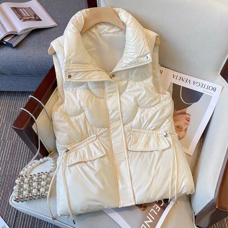 H23短款宽松立领马夹冬季外穿坎肩背心