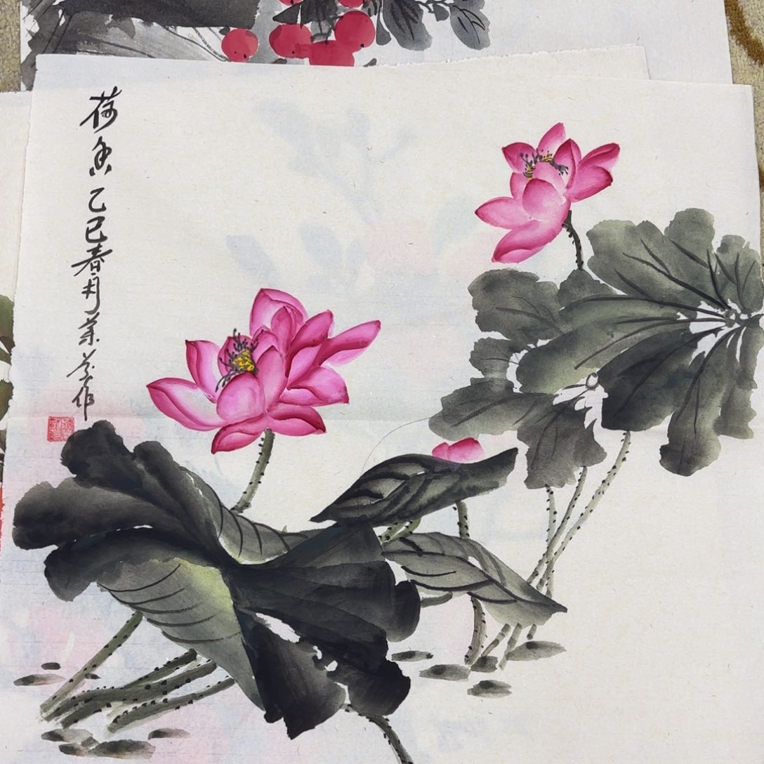 国画斗方花鸟花鸟赵